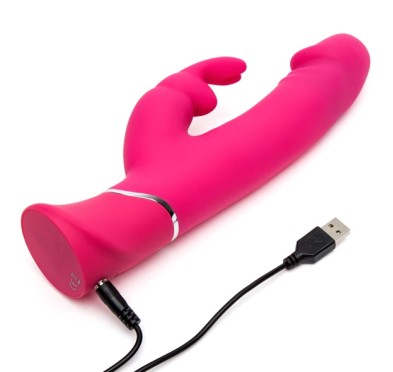 Wibrator - Happy Rabbit Realistic Dual Density Rabbit Vibrator Pink